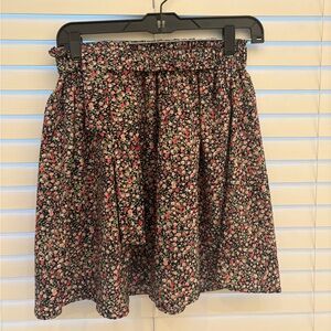 SHEIN Orange Brown Mini Bubble Skirt Pleated Casual